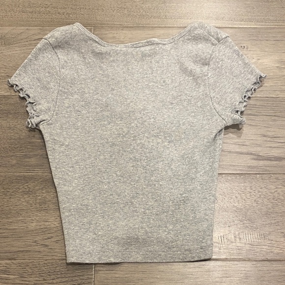 Ardene Light Gray Ribbed Crop Top - Picture 4 of 4